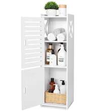 3-Tier Free Standing Double Door Bathroom Floor Cabinet, Multifunctional Waterproof Small Storage Cabinet Suitable For Bathroom, Bedroom, Office - White - View 2