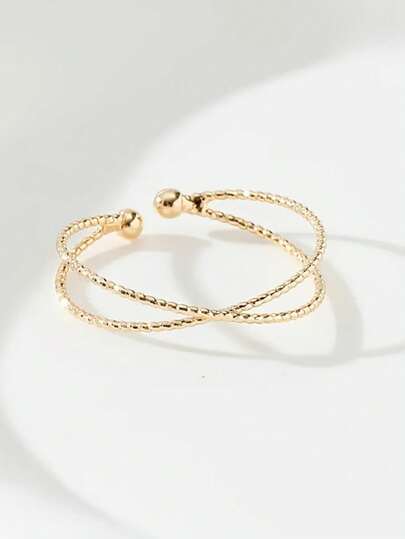 1pc Versatile Geometric Cross Design Anklet, Suitable For Daily Wear And Beach Vacation