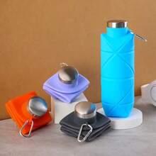 Reusable & Portable Collapsible Water Bottle/Cup (With Leak-Proof Valve) Silicone Foldable Travel Bottle. Upgraded Design: An Ideal Choice For Fitness, Camping, Hiking, Travel, And Various Sports - Lightweight And Durable. - 紫色 - 查看 3
