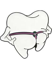 1/4PCS Creative Cartoon Versatile New Product Teeth Alloy Brooch, White Medical Dentist Collar Pin Badge, Suitable For School, Kpop Themed Backpacks, Bag Accessories, Cute Office Accessories, Spring And Autumn Small Accessories - Multicolor - View 7