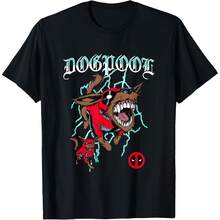 Comics Deadpool Retro Dogpool Er Dog T-Shirt All Seasons,220g Pure Cotton Single-Sided Printed Crew Neck Short-Sleeved T-Shirt,Unisex Top,Base Layer - 顏色9 - 查看 1