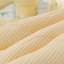 1 chiếc chăn mùa hè viền rộng, tối giản, thân thiện với da, họa tiết kẻ caro và hoa, mềm mại và mịn, thấm hút mồ hôi và thoáng khí, tối giản và thanh lịch, chăn điều hòa thời trang, chăn mùa hè nhẹ và thoáng khí. - Màu vàng duy nhất - Xem 7