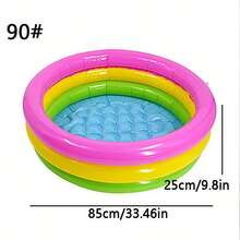 Piscina inflable redonda para familia/niños, piscina de natación y piscina de playa, deja que tus hijos disfruten de la diversión del verano - Multicolor - Ver 16