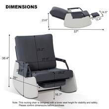 Silla reclinable mecedora para adultos, moderna silla reclinable tapizada de felpa con bolsillo lateral - Gris Oscuro - Ver 2