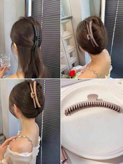 4个装高端咖啡色发夹，2025新款时尚女士发夹，大容量发爪，适合派对、通勤、服装搭配