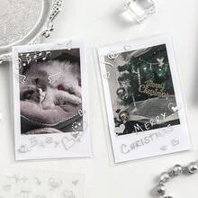 2张/包，韩式极简风格DIY剪贴簿烫金贴纸，“梦想”系列，银色金属质感基础装饰DIY贴纸，包含各种字母和小元素 - 貼紙 - 查看 4