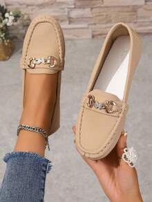 Women's New Spring/Autumn Loafers, Flat Casual Slip-On Comfortable Versatile Fashion Personalized Shoes - Apricot - View 2
