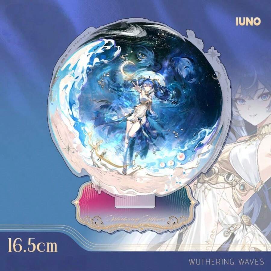 1pc Meng Chao Game Merchandise Emis Monin Rin Nai Gacha Big Standee With Colorful Window Base, Elegant Desktop Decor, Gift For Anime/Game Fans, Birthday/Holiday Present - Multicolor - View 1