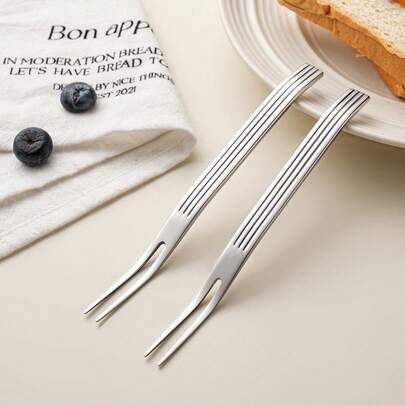 304 Stainless Steel Fruit Fork, Creative Dessert Fork, Elegant & Refined Cake Fork, Hotel & Restaurant Afternoon Tea Snack Fork