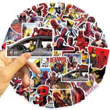 Marvel 50张死侍&金刚狼贴纸，超级英雄笔记本电脑水瓶行李箱滑板美学贴纸，酷炫卡通贴纸包，适合青少年男孩粉丝作为礼物装饰。 - 彩色 - 查看 2