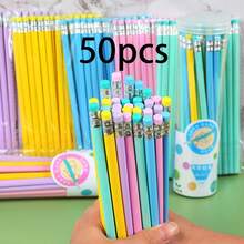 Customized Text LOGO Candy Color Triangle Pencil, Writing, Sketching, Drawing Pencil, Learning Stationery With Eraser, HB Pencil, Macaron Wooden Pencil, Jelly Pencil, Perfect Gift For Friends, Teachers, Family, Colleagues For Daily Office And Student Use - Multicolor - View 21