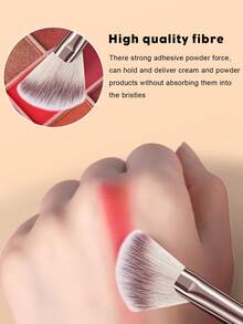 4件套化妆刷套装 高级合成毛眼影晕染刷套装 化妆品工具 - 杏色 - 查看 5