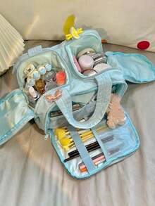 Túi đựng mỹ phẩm đa năng, miệng túi rộng, dung tích lớn, chất liệu mềm mại, thích hợp cho nữ, du lịch, đựng đồ dùng vệ sinh cá nhân, túi du lịch cần thiết cho trường học, kỳ nghỉ, đồ dùng học tập, túi đựng mỹ phẩm cho nữ. - Nhiều màu - Xem 1