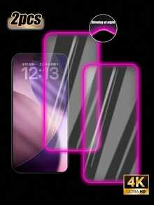 【2片装】高清气泡膜屏幕保护膜，带紫色夜光，夜间发光方便查找手机，个性化设计，护眼，超清晰，兼容所有保护壳，防刮擦，防震，全覆盖，易于安装，兼容 6/7/8/X/XR/11/12/13/13 mini/13 pro/13 pro max/14/14 plus/14 pro max/15/15 plus/15 pro/15 pro max/16/16 plus/16 pro/16 pro max/17/17 Air/17 Pro/17 Pro Max/17e - 紫色 - 查看 39