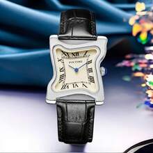 Elegant Ladies Geometric Shape Design Dial Roman Numeral Scale Business Women's Quartz Movement Analog Watch - one-size - View 11