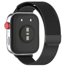 Bracelet de montre magnétique en nylon milanais, convenant à la Watch Fit 4 Pro/Fit 4/Fit 3, fabriqué en acier inoxydable de haute qualité, longueur réglable, convenant pour le travail quotidien, les activités extérieures et autres scénarios - Noir - Voir 9