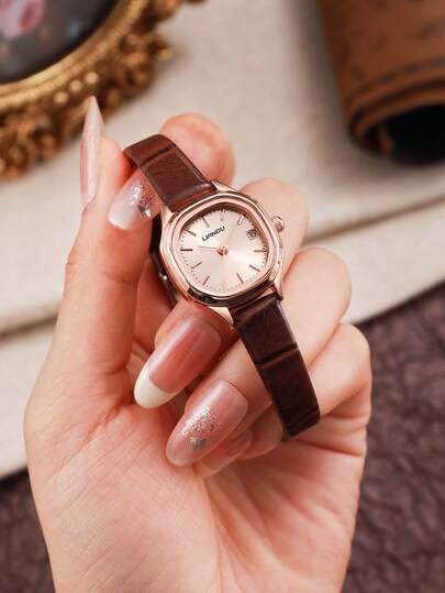 LIANDU 1pc Women's Fashion Casual Watch, Minimalist Business PU Leather Strap, Suitable For Daily Wear, Gift For Family And Friends On Holidays, Anniversaries, Birthdays