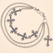 一款哥特式多层十字流苏吊坠，搭配几何链条，复古嘻哈风格。适合节日、派对、休闲穿着、街拍、男士生日、宴会等场合，也是一款百搭迷人的腰带饰品礼物。 - 彩色 - 查看 6