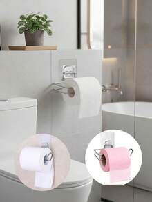 （存在轻微质量问题。）卫生纸架，粘胶式或壁挂式，不锈钢浴室卫生纸卷架，双列旋转式卫生纸架（无孔），浴室壁挂式 - 彩色 - 查看 1