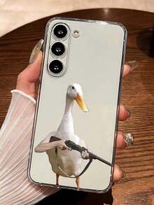 Cartoon Duck Painted Hollow Transparent Colorful Minimalist Fashion Creative Shockproof Phone Case Compatible With IPhone 17/17Pro/17ProMax/16/11/16Pro/16Plus/16ProMax/16E/15ProMax/13/14/12/XS/XR/7G/8P, Compatible With Samsung Galaxy S25/S25Plus/S25 Ultra/A16/A36/A26/A56/A50/A12/A32 S26 S26Plus - Multicolor - View 3