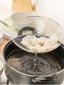 Oval Skimmer Stainless Steel Filter Mesh Oil Pot Food Filter Cookware Colander Fried Filter Kitchen Strainer Baking Cooking Tool - Silver - View 12