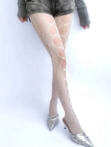 Sexy Fishnet Ripped Pantyhose, Stretchy Anti-Snag, Slimming Leg - Multicolor - View 2