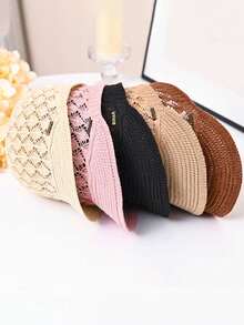 冰丝纤维面料女士帽子，女士贝雷帽，镂空新款春夏棒球帽，小众群体，适合头围较小的女性 - 彩色 - 查看 5