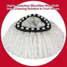 [3 Pack] Mop Replace Heads, Mop Refill Heads Replacements Compatible With O Cedar Spin Mop 1-Tank System- Easy To Replace, Microfiber, Machine Washable - White - View 4