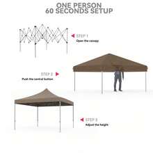 Toldo plegable 10x10 ft con 4 paredes laterales, toldo portátil exterior con bolso con ruedas - Caqui - Ver 4