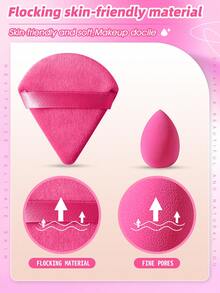 8PCS Makeup Tools Set Including:4PCS Triangle Powder Puffs+4PCS Mini Makeup Sponges - Multicolor - View 3