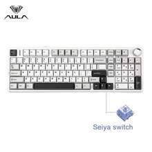 AULA F99 Pro 无线机械键盘，带旋钮，三模蓝牙5.0/USB-C/2.4GHz，垫片式安装，手感柔滑，RGB背光，支持热插拔，PBT键帽，PC游戏键盘 - 查看 14
