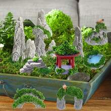 14pcs Mini Zen Garden Stones And Figurines - Resin Made Small Landscape With Mini Statues, Suitable For Zen Garden, Aquarium Decor, Desktop Zen Garden - Portable Outdoor/Mini Scene, Desktop Decor - Rockery Set - View 7