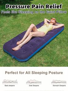 1PC Air Mattress: Inflates Quickly, Easy To Carry And Store, Suitable For Indoor Use And Camping - Navy Blue - View 4