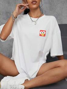 Graphic Tees Women Fifth Sun Sesame Men's Everything I Know I Learned On The Streets Short Sleeve Crew Tee Men's Summer Casual 180g Pure Cotton T-Shirt Patterned Printed Short Sleeved Top T-Shirt - 白色9 - 查看 1