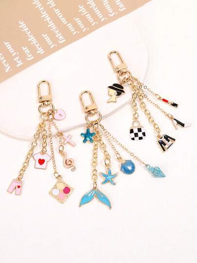 1 pieza Colgante de ropa de aleación, Dije para bolso de niña, Decoración delicada y versátil de criaturas marinas, Accesorio para bolso