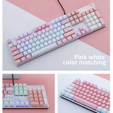 Bàn phím cơ chơi game 104 phím, phối màu phong cách Punk, dành cho game thủ PC. - Xem 13