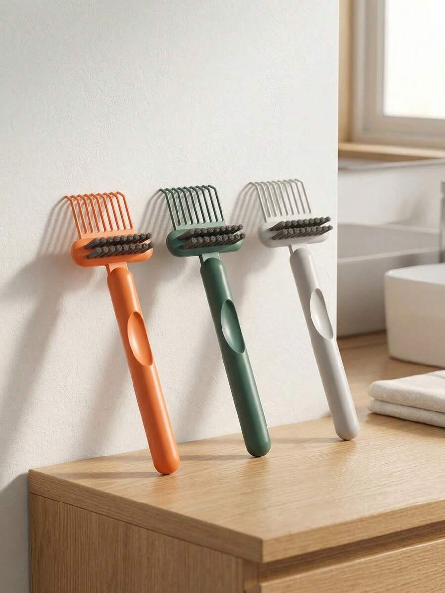 1 pieza Cepillo de limpieza para peines, puede eliminar el cabello enredado en los peines, también es adecuado para limpiar cepillos de pelo de mascotas, agarre cómodo, suministros de limpieza para el hogar y el baño - A - Ver 1