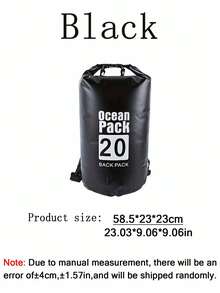 1件戶外旅行防水桶包 5L/10L/15L/20L 漂流溪流游泳防水背包 - 浮水防水乾袋,戶外漂流防水包 防水背包 | 500D PVC,沙灘包 防水手機殼 度假必需品 - 彩色 - 查看 15