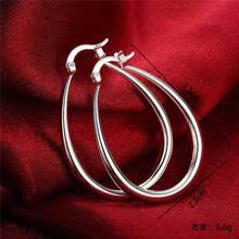 Wish New Fashion Silver-Plated Glossy Hoop Earrings Creative European And American Exaggerated Earrings Wholesale From Manufacturer - Bạc - Xem 7