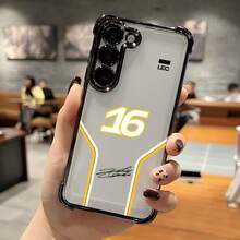 Étui de téléphone de pilote de course à la mode n° 16, convenant aux Galaxy S25 S24 S23 S22 S21 FE Ultra Plus 4G 5G, coque arrière transparente et antichoc souple. - Argent - Voir 6
