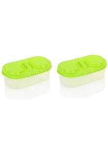 1 pieza Recipiente de almacenamiento de alimentos hermético de doble capa con tapa, organizador de cocina multifuncional de plástico para refrigerador - Multicolor - Ver 20