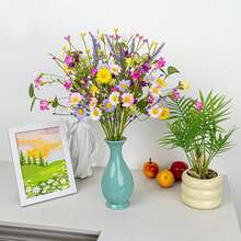 1-12 piezas/Set Tallos de flores artificiales de primavera de 17 pulgadas con bayas, ramas florales coloridas para centro de mesa, decoración floral de primavera/verano y decoración de Pascua - Multicolor - Ver 5