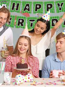 Green Star Soccer Themed Party Tableware Set, Including Paper Plates, Paper Cups And Napkins, Suitable For Birthday Celebrations, Festivals, Parties And Decorative Dining - Multicolor - View 2
