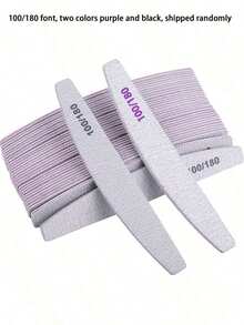 SGIAWETA-50pcs Nail Files, Double-Sided Nail Buffers, Professional Nail Care Tools Nail Shaping, Buffing, Polishing, Suitable Women Fingernails And Toenails, Home And Salon Use, Nail Art Supplies-Birthdaygift - 淺灰色 - 查看 2