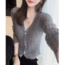 Women Lightweight Cardigans - Green - View 4