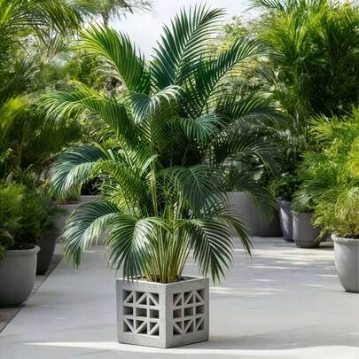 1 Large Outdoor Artificial Palm Tree For Both Indoor And Outdoor Use, Featuring Heat-Resistant, Windproof, And Deformation-Resistant Properties. Suitable For Multiple Scenarios, Including Festive New Year Decorations, Holiday Parties, And Other Occasions. Requires No Maintenance, Remaining Evergreen Year