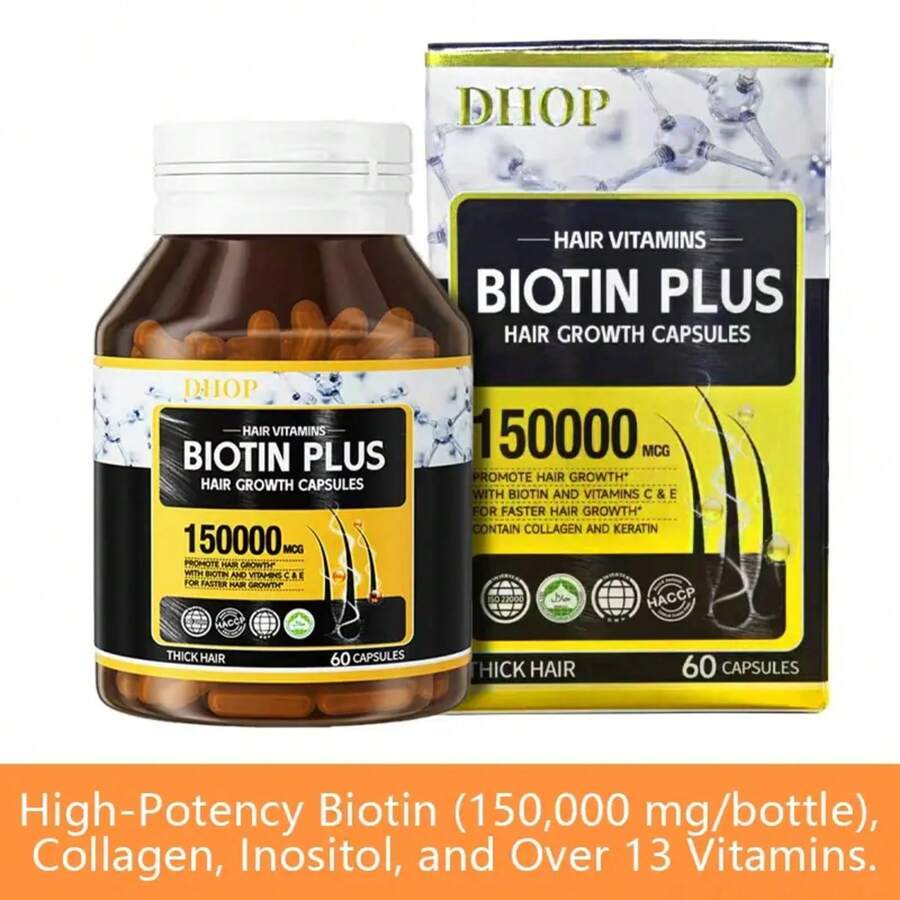 Hair Growth | With Biotin Inositol Folic AcidKeratin | Promotes Healthy Hair Regrowth & Prevents Breakage Healthcare Nail Healthcare Fitness Supplement Vitamin Bathroom Collagen Dietary Edible Dietary Edible Beauty Colagen - 1 - 查看 1