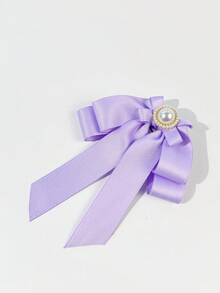 1件女士简约时尚优雅纯色双层蝴蝶结仿珍珠配饰领结，适合搭配衬衫，出席重要场合、晚宴、派对等各种场合，是送给闺蜜、节日、旅行、迪斯科、毕业典礼等场合的理想礼物。 - 彩色 - 查看 15