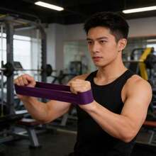 5条装瑜伽阻力带，女士健身拉伸带，适用于腿部、背部、臀部，舞蹈弹力环 - 粉色 - 查看 6