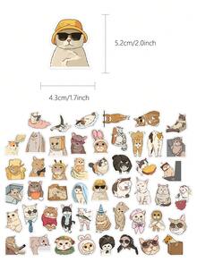 50pcs Cat Emoticon Stickers For Notebook Laptop Guitar Case Stickers - A - View 2